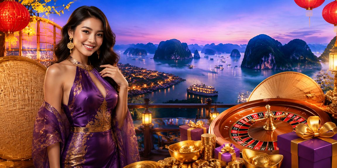 Người chơi Roulette tại Vịnh Hạ Long đội nón lá – kết hợp du lịch và giải trí trực tuyến