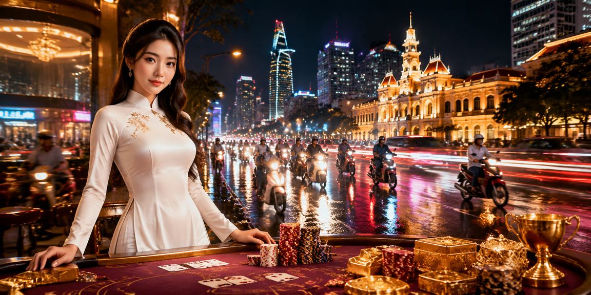 Người chơi TP. Hồ Chí Minh thưởng thức game bài trực tuyến trong trang phục áo dài