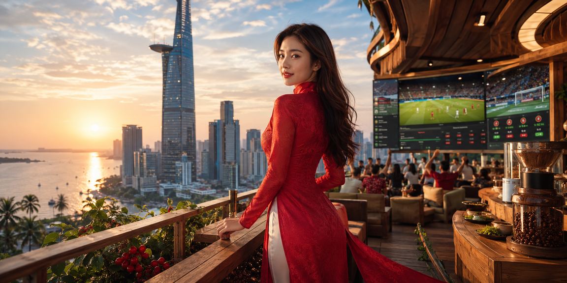 Người dùng TP. Hồ Chí Minh mặc áo dài tìm hiểu chính sách bảo mật trên điện thoại trong không khí thành phố