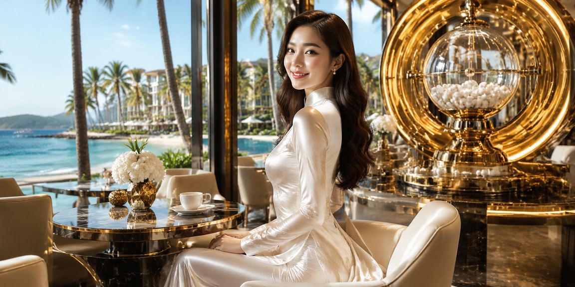 Người dùng Phú Quốc tìm hiểu thông tin xổ số và Tài Xỉu trực tuyến trong trang phục áo dài