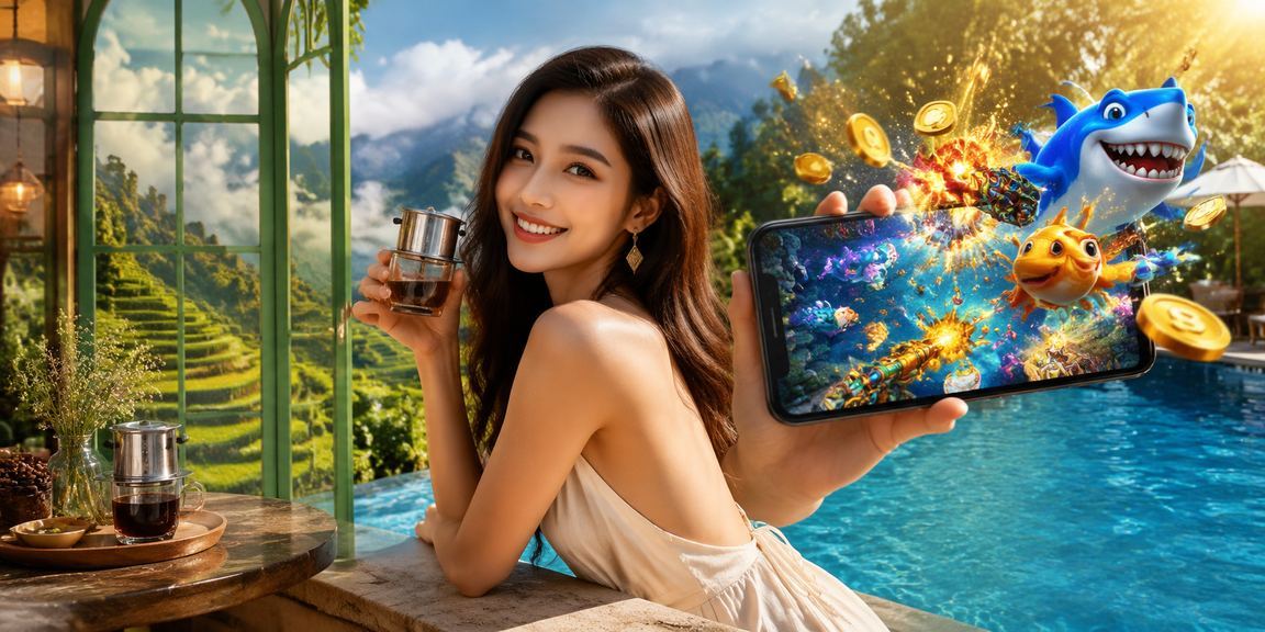Người dùng Việt Nam trải nghiệm game bắn cá trên điện thoại tại quán cà phê Sapa